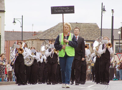 The march along Lees High Street